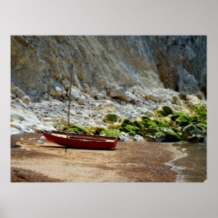 Poster Barco na praia em Alum Bay