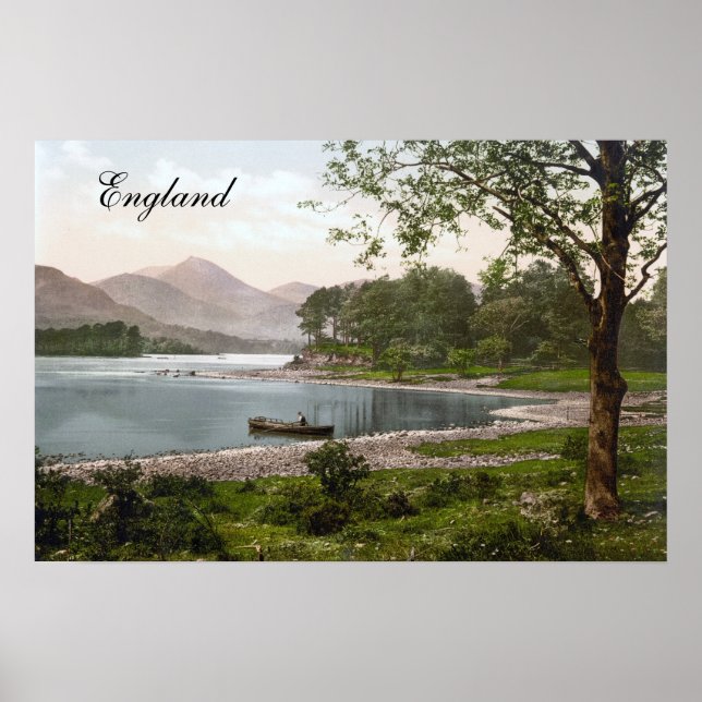 Poster Barco no Distrito de Lake, Inglaterra (1900) (Frente)