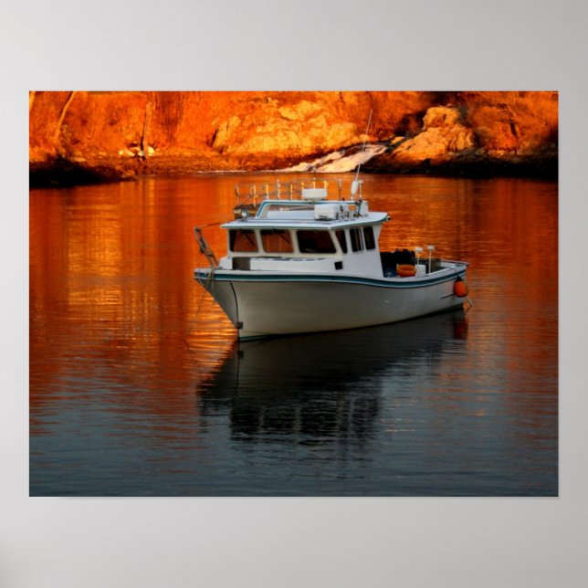 Poster Barco No Perkins Cove Maine (Frente)