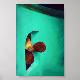 Poster Barco Propulsor do Navio: Teal Náutico