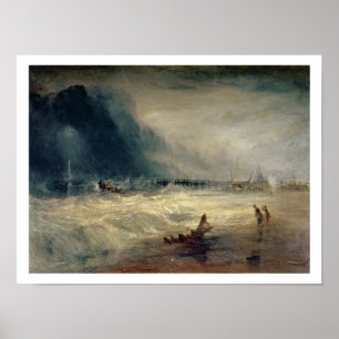 Poster Barco salva-vidas e instrumento de Manby que