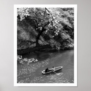 Poster Barco sobre Chidorigafuchi: Tóquio, Japão