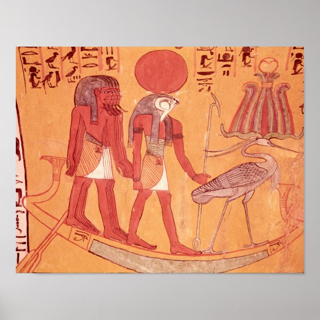 Poster Barco solar com Re-Horakhty (Frente)