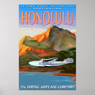 Poster Barco voador Boeing 314 Nova Viagem de Hidroavião 