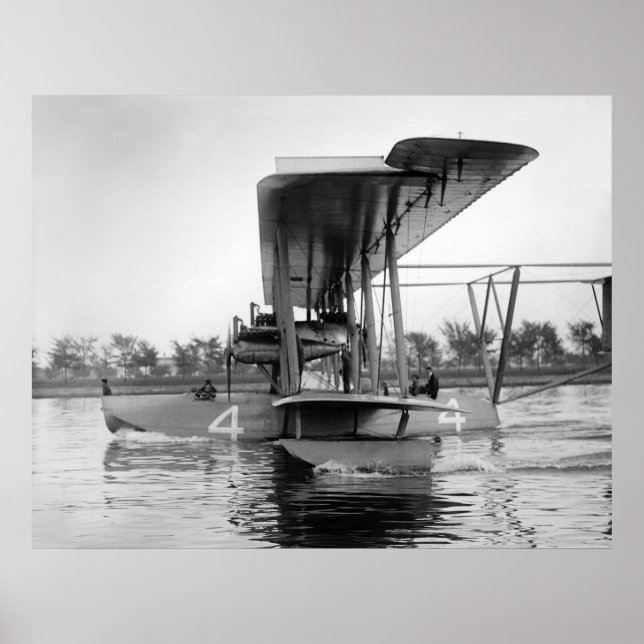 Pôster Barco Voador NC-4 Curtiss marinho, 1918 (Frente)