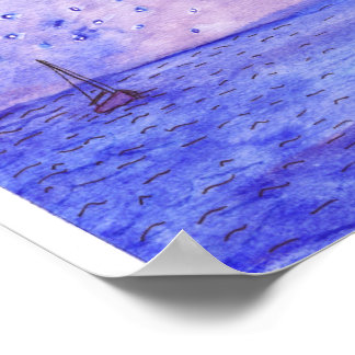 Poster Barcos à Noite