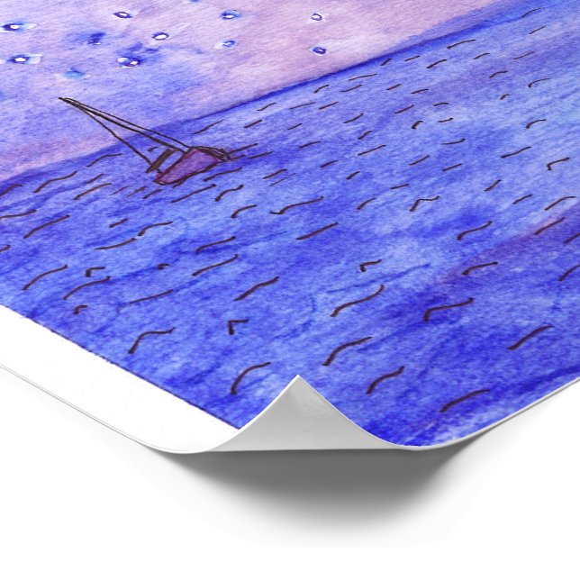 Poster Barcos à Noite (Borda)