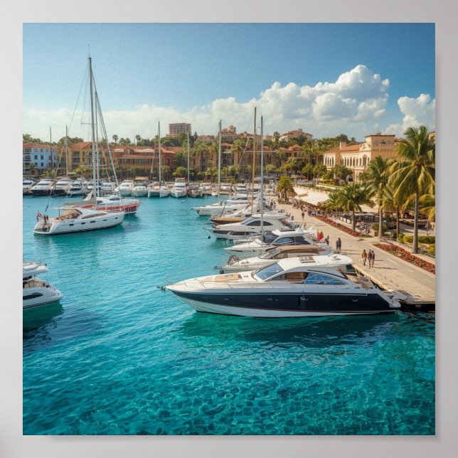 Poster Barcos à vela e veleiros em Yacht Haven (Frente)