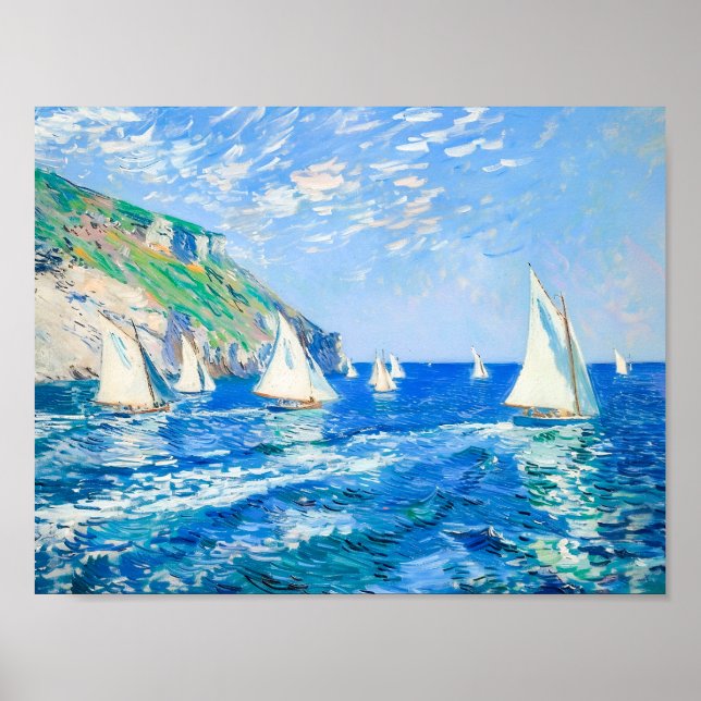 Poster Barcos à vela em águas calmas - Pintura impression (Frente)