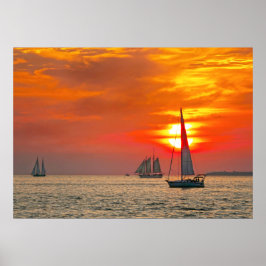 Poster Barcos à vela em Key West Sunset