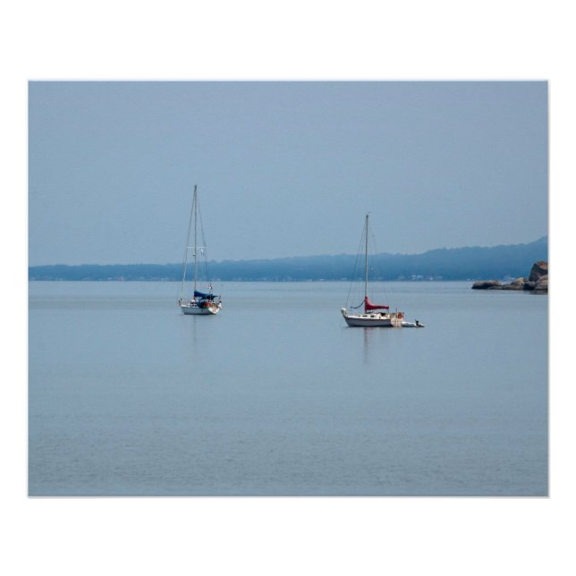 Pôster Barcos à vela no rio (Frente)