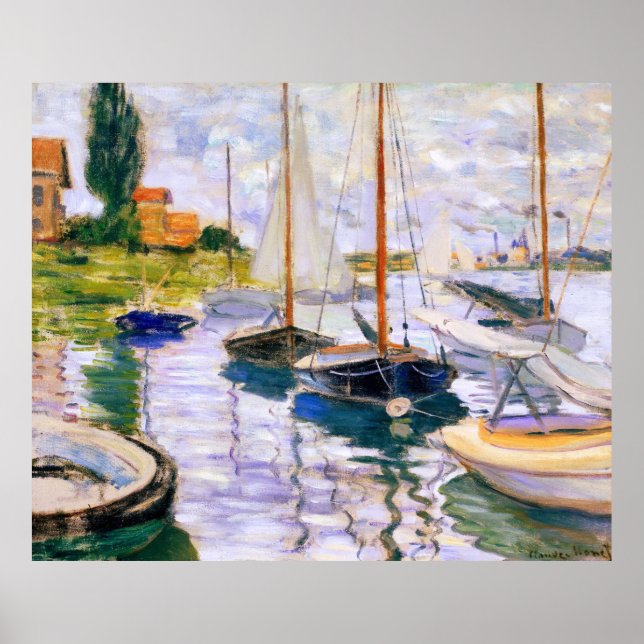 Poster Barcos à vela no Sena do Petit Claude Monet (Frente)