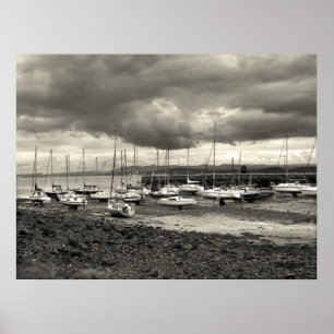 Poster Barcos, areias pretas, Scotland