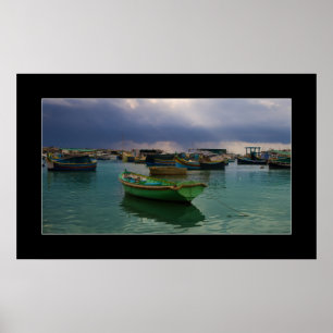 Poster Barcos da aldeia piscatória Marsaxlokk em Malta