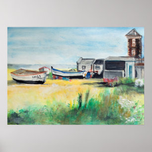 Poster Barcos de Aldeburgh na Praia