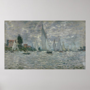 Pôster Barcos de Claude Monet  , ou regata em Argenteuil