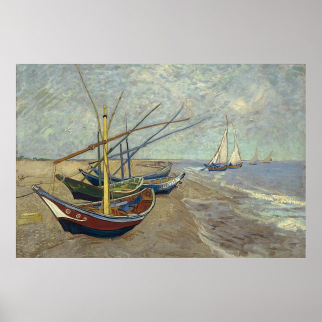 Poster Barcos de pesca de Vincent Van Gogh (Frente)