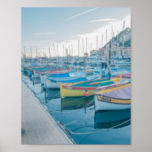 Poster Barcos de pesca em Nice, Riviera Francesa