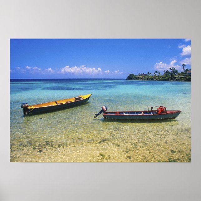 Poster Barcos de Pesca, Praia de Boston, Port Antonio, (Frente)