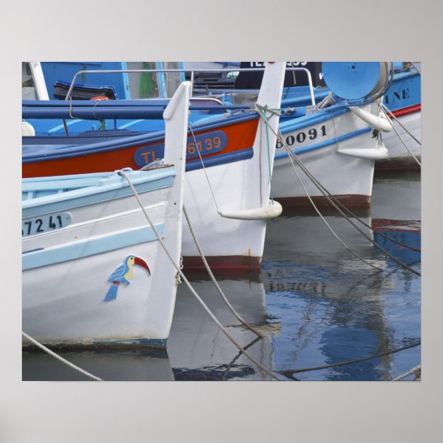 Poster Barcos de pesca provençais típicos pintados em 2 (Frente)
