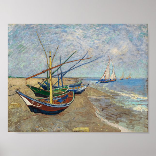 Poster Barcos de Pesca - Vincent Van Gough 1888 (Frente)