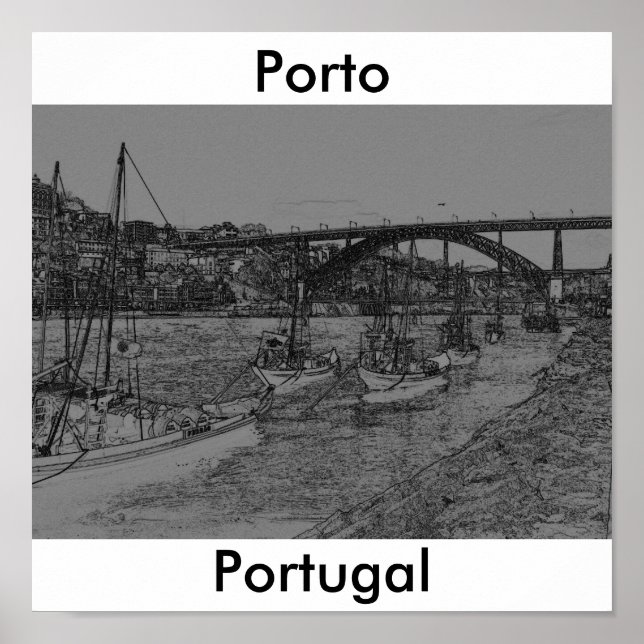 Pôster Barcos de Porto (Frente)