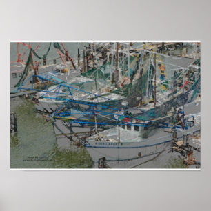 Poster Barcos do camarão de Biloxi