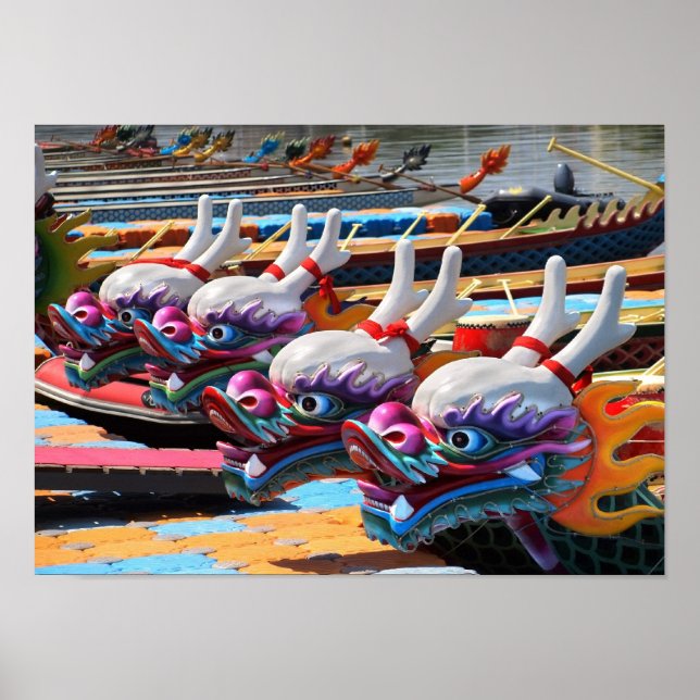Poster Barcos Dragões Chineses em Taiwan (Frente)