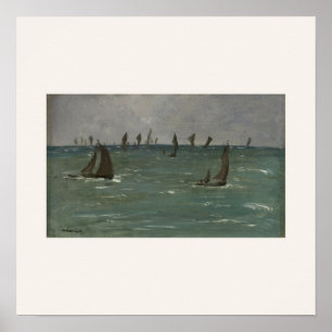 Poster Barcos em Berck-sur-Mer por Manet - Arte de paisag