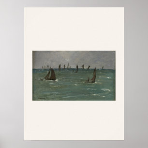 Poster Barcos em Berck-sur-Mer por Manet - Arte Marinha