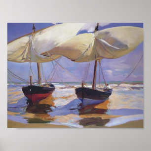 Pôster Barcos encalhados Sorolla- de Joaquín