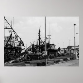 Poster Barcos Monocromáticos Pretos E Brancos