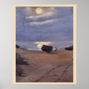 Pôster Barcos na Lua em South Beach, Anna Ancher