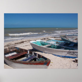 Poster Barcos na praia