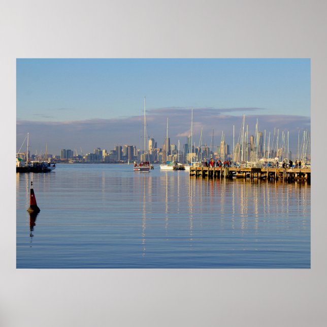 Pôster Barcos no porto (Frente)