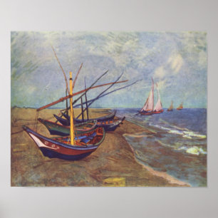 Poster Barcos pintados pela reprodução de Vincent van