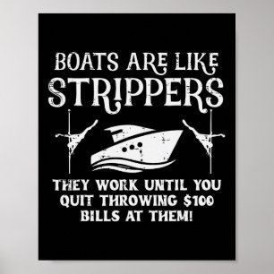 Poster Barcos São Como Trabalho Até Capitão Engraçado Pro
