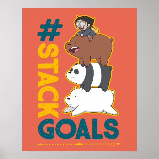 Poster Bare Bears and Chloe - #StackMetas (Frente)