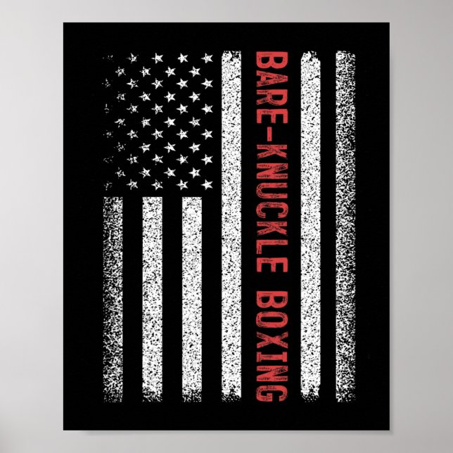 Poster Bare-knuckle Boxing American Flag 4th Of Julho Wom (Frente)