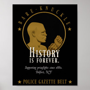 Poster Bare-knuckle Boxing Polícia Gazeta Knuckle Cabeça