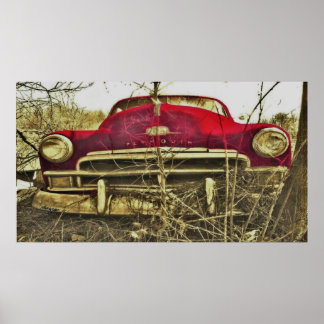 Pôster BargasArtworks Red Plymouth Deluxe Print