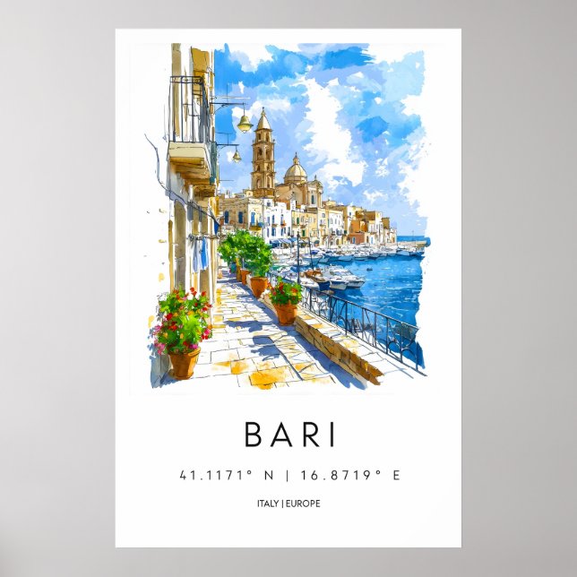 Poster Bari Aquarela 2 (Frente)