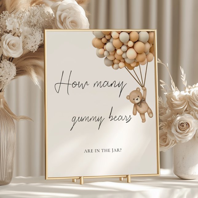 Poster Barly Wait Adivinha Quantos Ursos Gummy Sinal (Criador carregado)