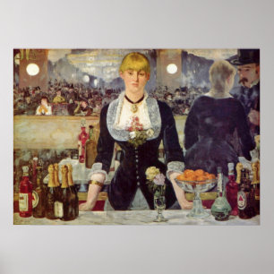 Poster Barman de Bergere de Manet Follie