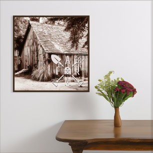 Poster Barn Antiquado da Vida da fazenda