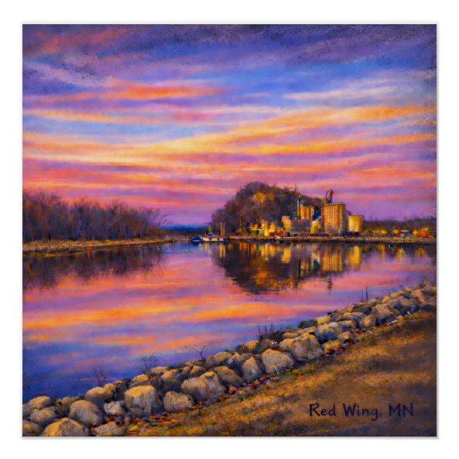 Pôster Barn Bluff, Red Wing Sunset Glossy Poster (Frente)