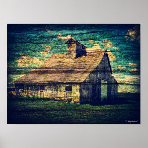 Poster Barn com textura de madeira