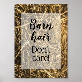 Poster Barn Hair Não se importa com citação engraçada
