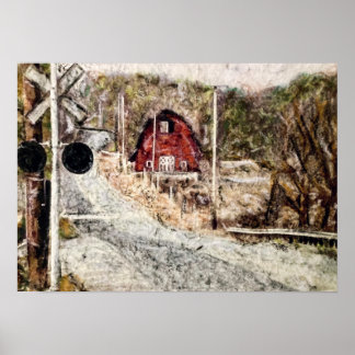 Poster " Barn, Rogers, Ohio" - Patel em Rice Paper