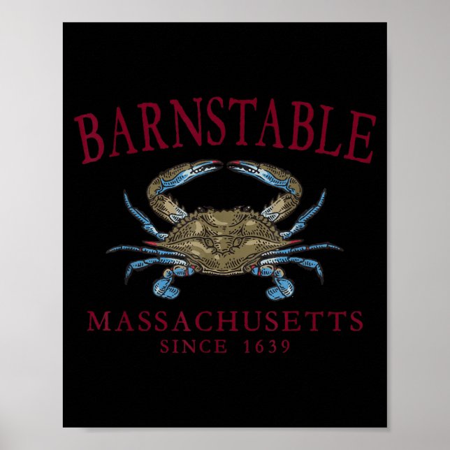 Poster Barnstable Massachusetts Crab Town Desde 1639 (Frente)